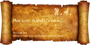 Marics Ajnácska névjegykártya