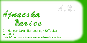 ajnacska marics business card